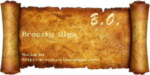 Broczky Olga névjegykártya