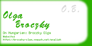 olga broczky business card